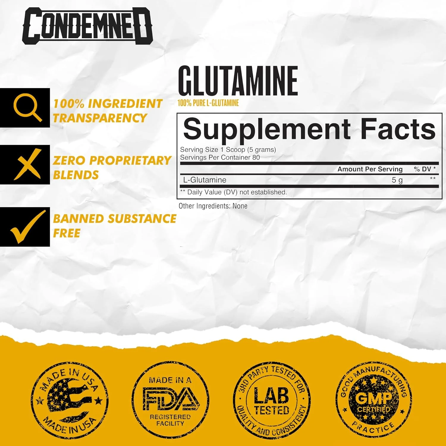 Condemned Labz L-Glutamine - Image 2
