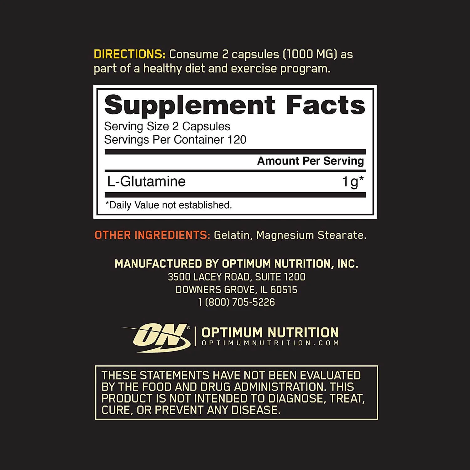 Optimum Nutrition Glutamine 1000 Caps - Image 4